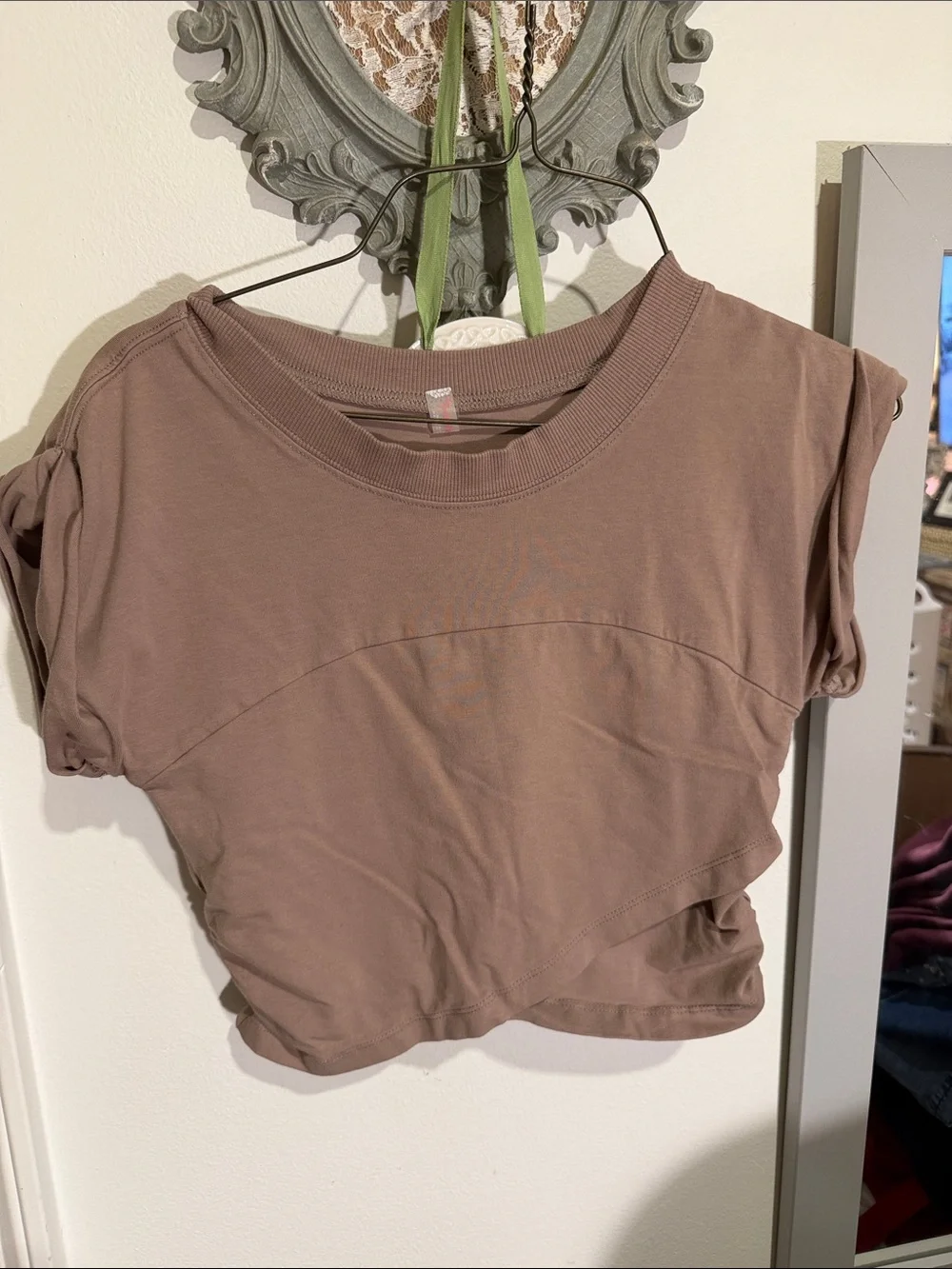 Free People Cropped Tee in Dusty Taupe